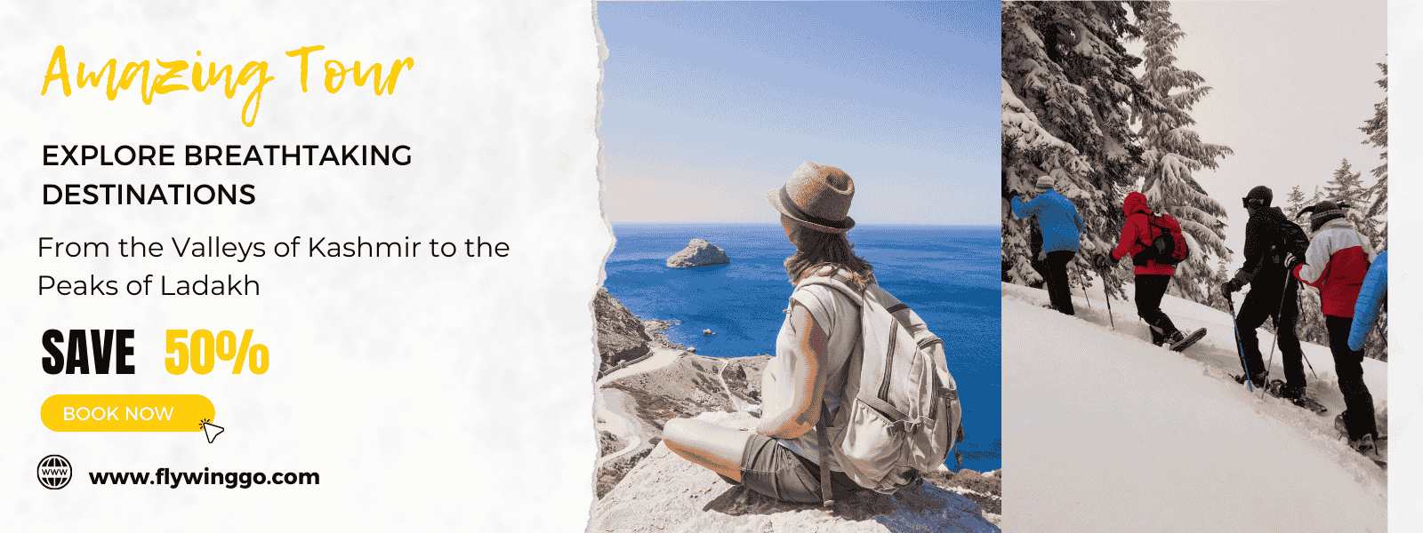 white yellow travel promotion amazing tour banner